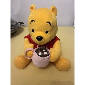Vintage Disney Sega Winnie the Pooh Plush Doll Stuffed animal hot cocoa